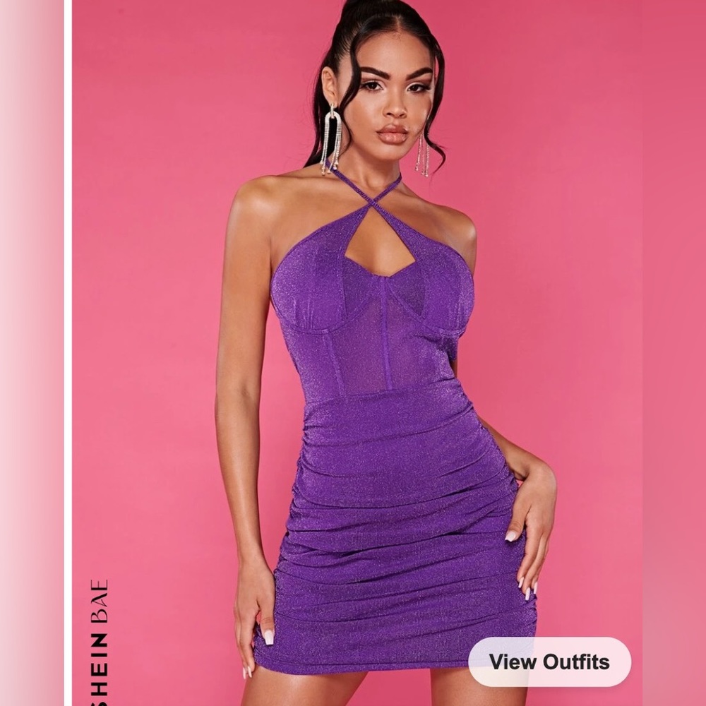Purple sparkly shein dress